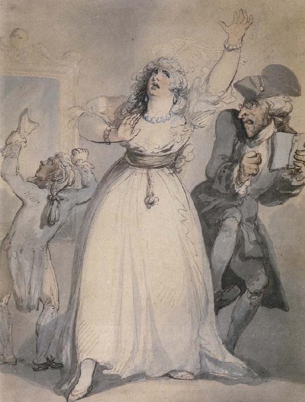 Thomas Rowlandson Mrs.Siddons,Old Kemble,and Henderson,Rehearsing in the Green Room Germany oil painting art